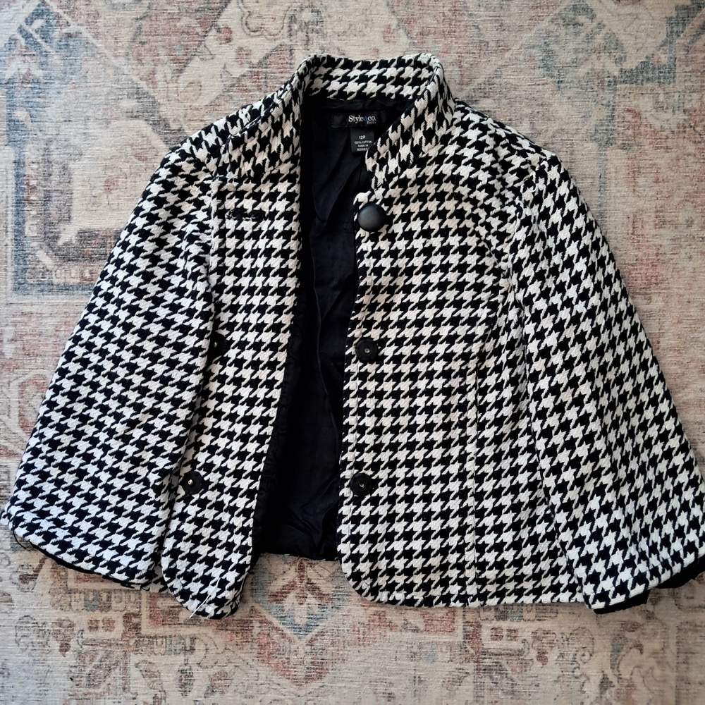 Checkered Petite Style & Co Pea Coat